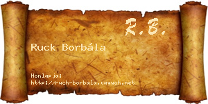 Ruck Borbála névjegykártya